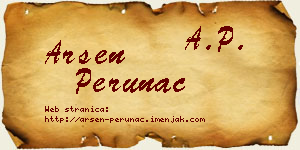 Arsen Perunac vizit kartica